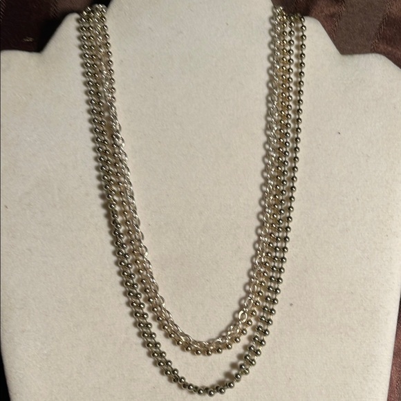 Gold Layered Necklace with Intricate Beads - Picture 1 of 4